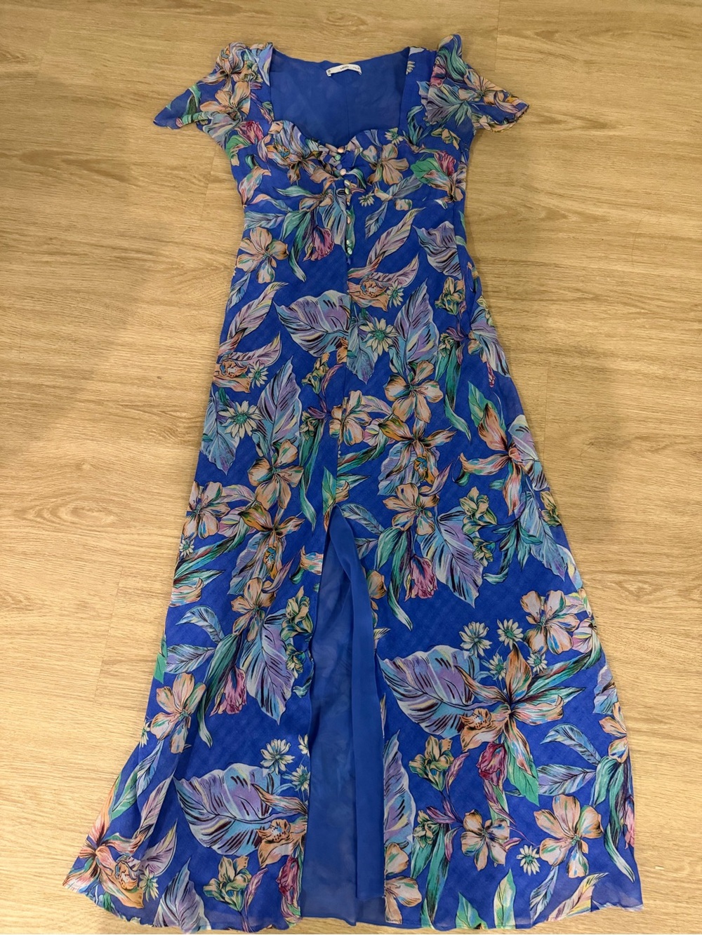 Mango Blue Floral Maxi Dress